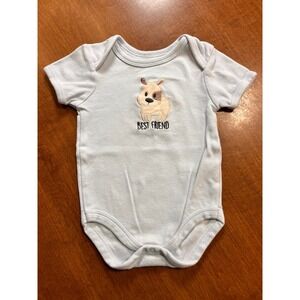 Rene Rofe Baby Boy Girl Puppy Dog Best Friend Light‎ Blue Bodysuit 6-9 Months